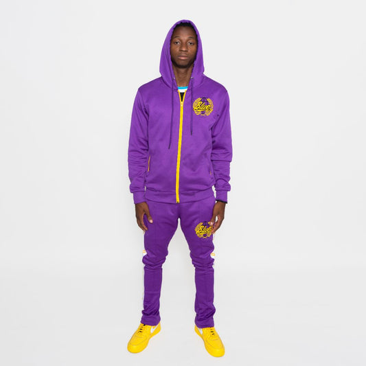 Purple stacked Hoodie Sweatsuits