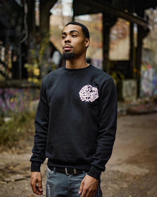 Blue World Black Crewneck
