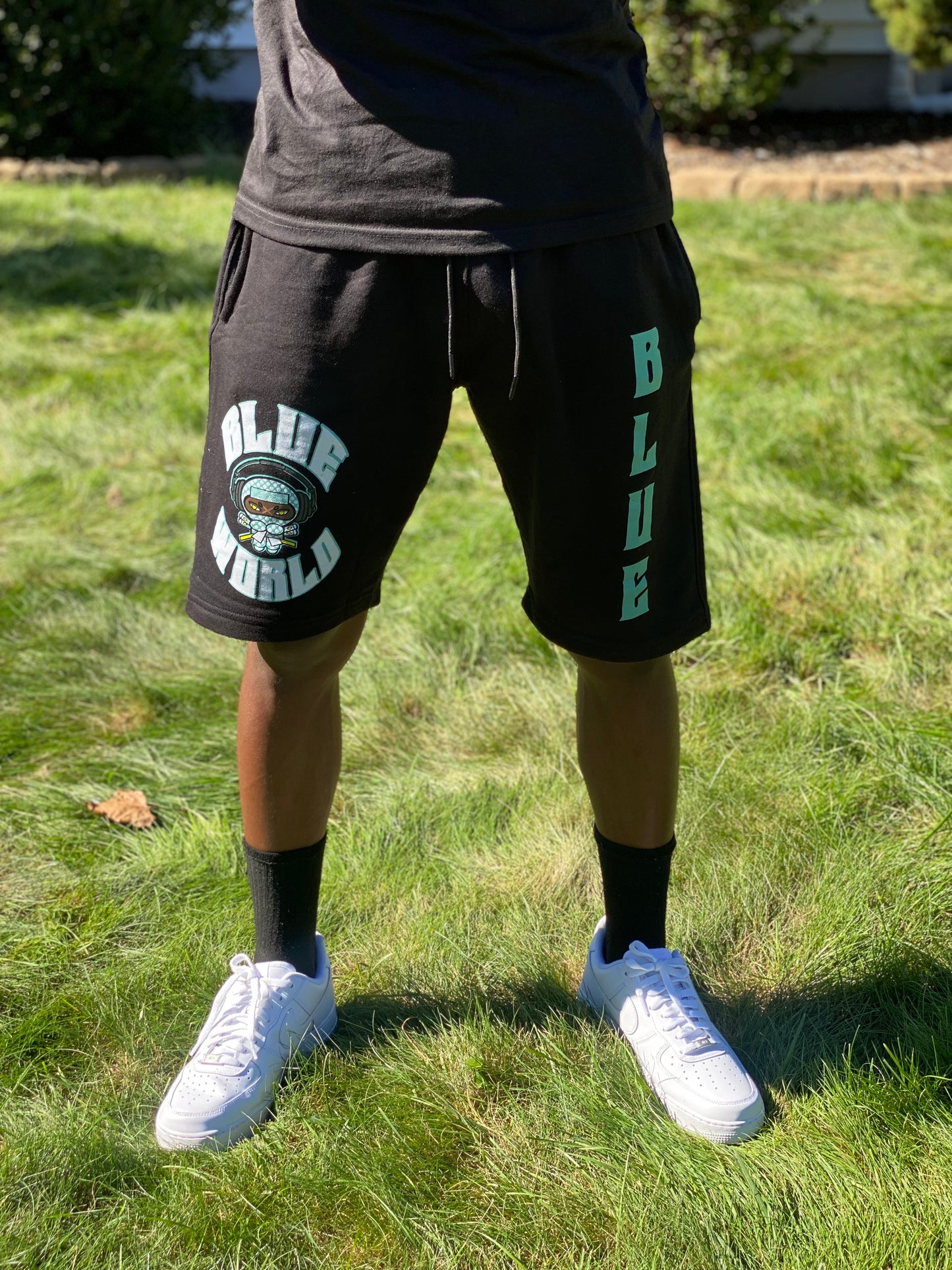 Black Blue World Shorts